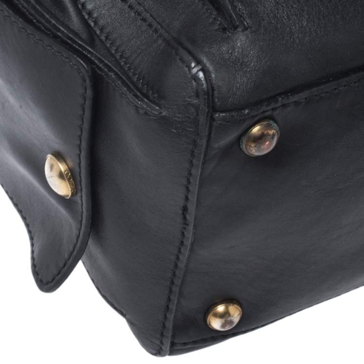 Pre Owned Jimmy Choo Black/Beige Leopard Print Calfhair and Leather Catherine Satchel