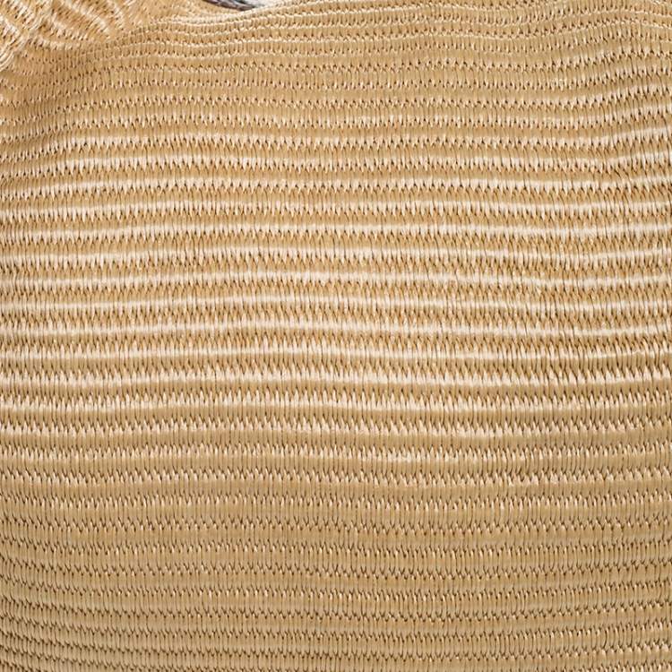 Pre Owned Jimmy Choo Tan Straw and Snake Skin Trim Handle Sky Hobo