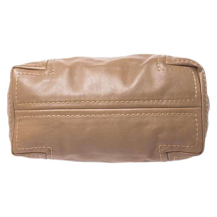 Pre Owned Jimmy Choo Light Brown Leather Saba Hobo Bag