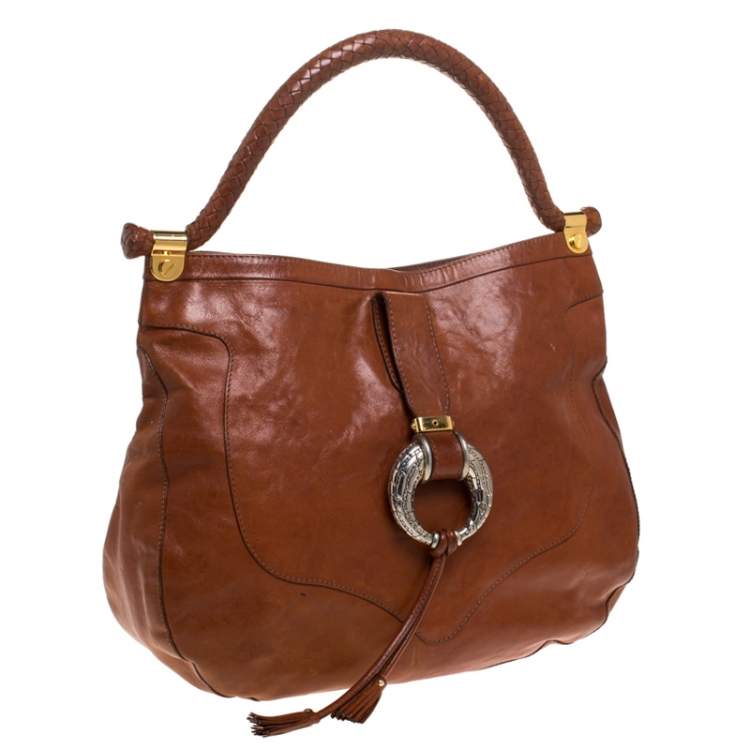 Pre Owned Jimmy Choo Tan Leather Ruby Hobo