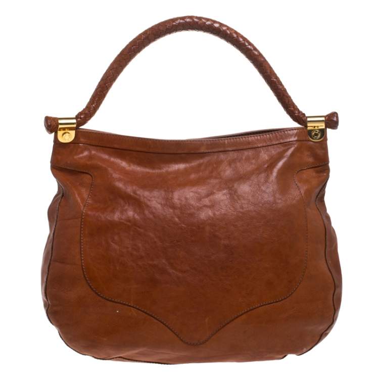 Pre Owned Jimmy Choo Tan Leather Ruby Hobo