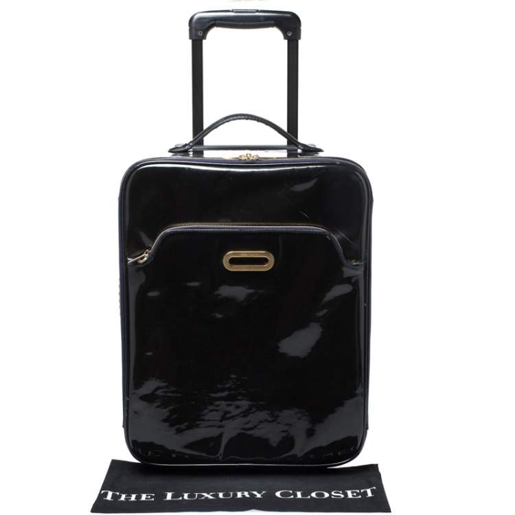 مملوكة مسبقًا Jimmy Choo Black Patent Leather Terence Suitcase