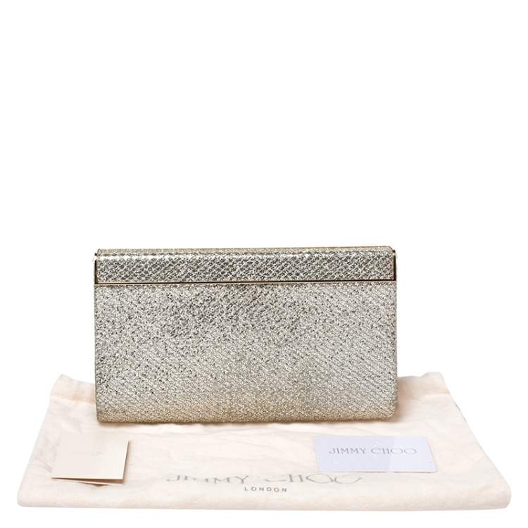 Pre Owned Jimmy Choo Gold/Silver Glitter Cayla Clutch