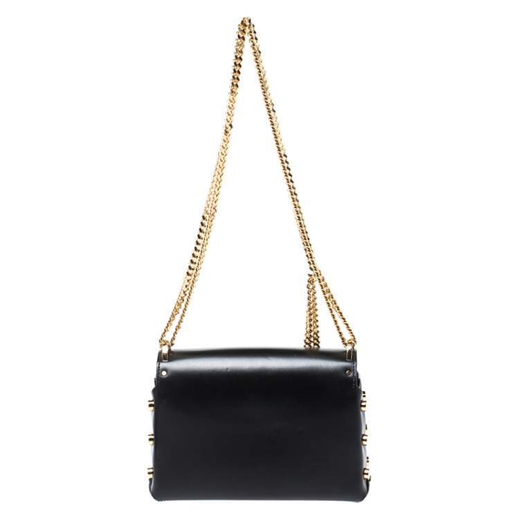 Pre Owned Jimmy Choo Black Leather Lockett City Shoulder Bag