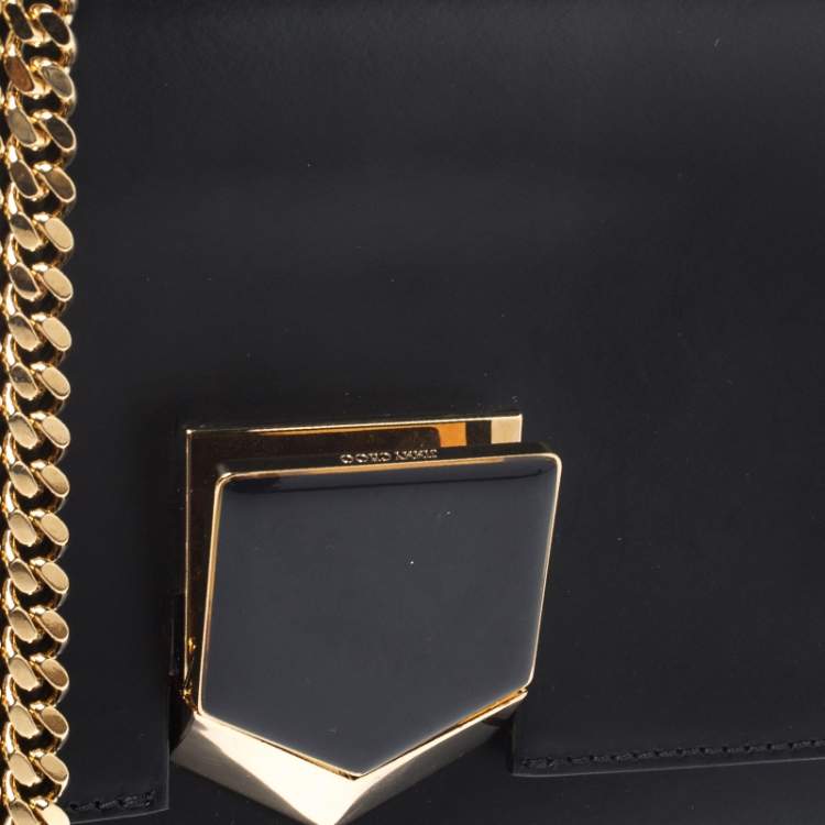 Pre Owned Jimmy Choo Black Leather Lockett City Shoulder Bag