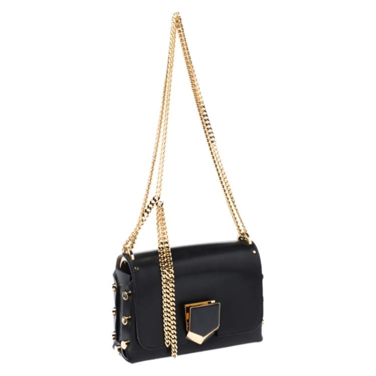 Pre Owned Jimmy Choo Black Leather Lockett City Shoulder Bag