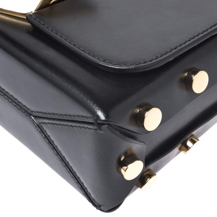 Pre Owned Jimmy Choo Black Leather Lockett City Shoulder Bag
