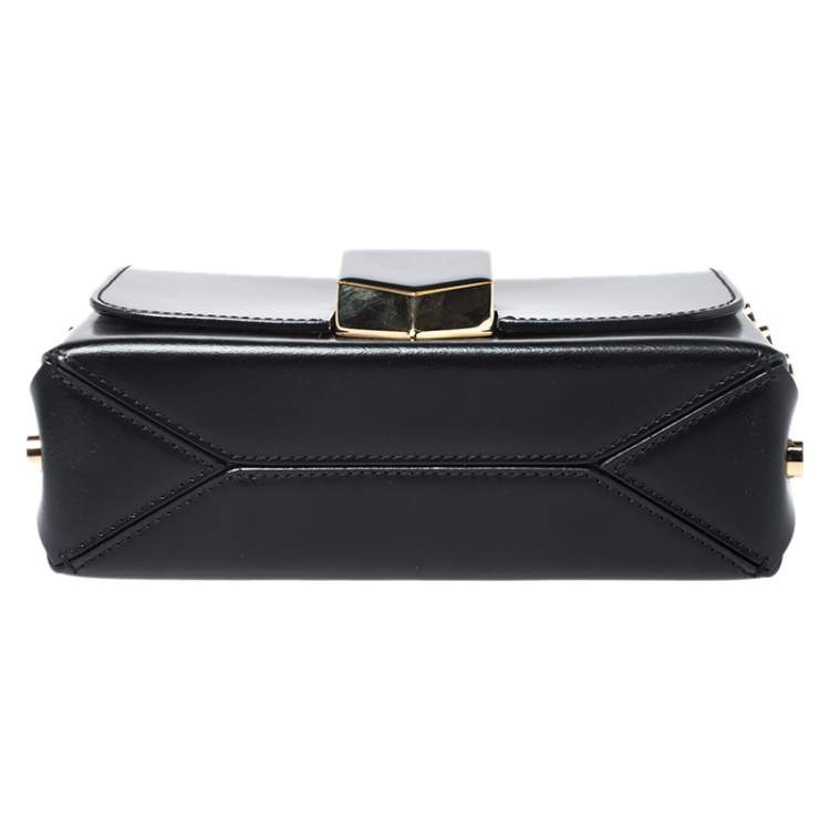 Pre Owned Jimmy Choo Black Leather Lockett City Shoulder Bag