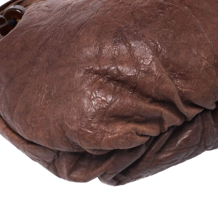 Pre Owned Jimmy Choo Brown Leather Roxana Hobo