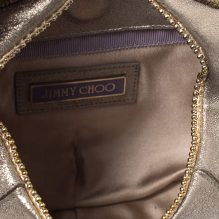 Pre Owned Jimmy Choo Metallic Leather Carina Clutch