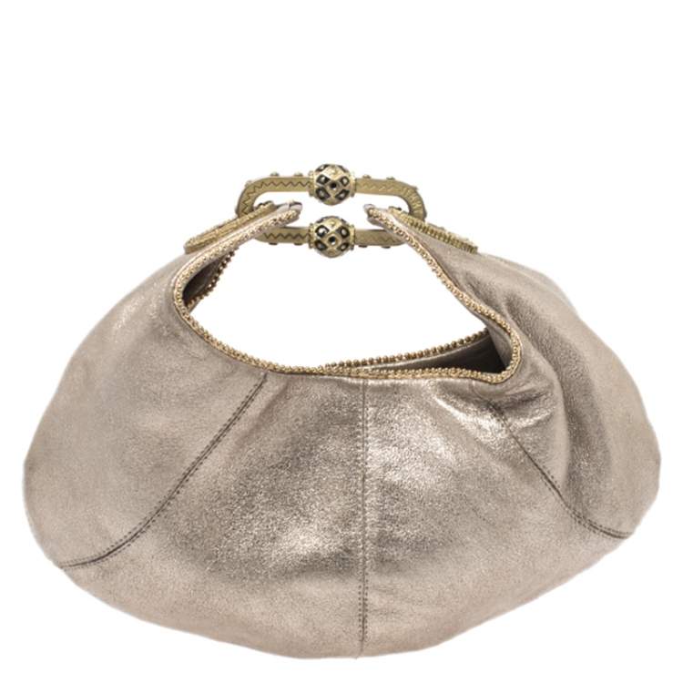 Pre Owned Jimmy Choo Metallic Leather Carina Clutch