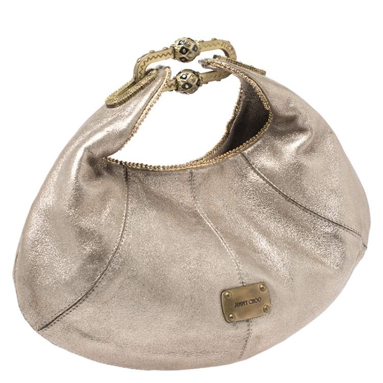 Pre Owned Jimmy Choo Metallic Leather Carina Clutch