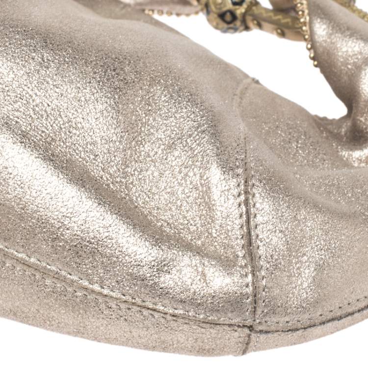 Pre Owned Jimmy Choo Metallic Leather Carina Clutch