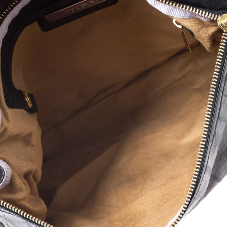 مملوكة مسبقًا Jimmy Choo Black Leather Flap Shoulder Bag