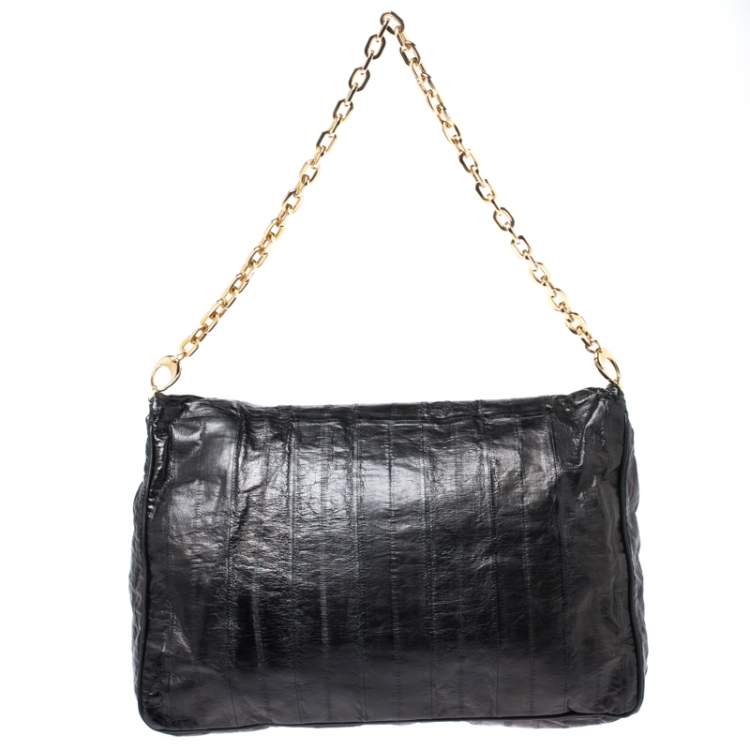 مملوكة مسبقًا Jimmy Choo Black Leather Flap Shoulder Bag