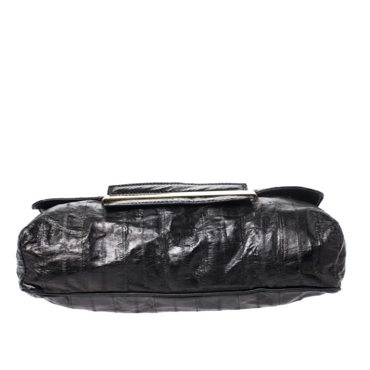 مملوكة مسبقًا Jimmy Choo Black Leather Flap Shoulder Bag