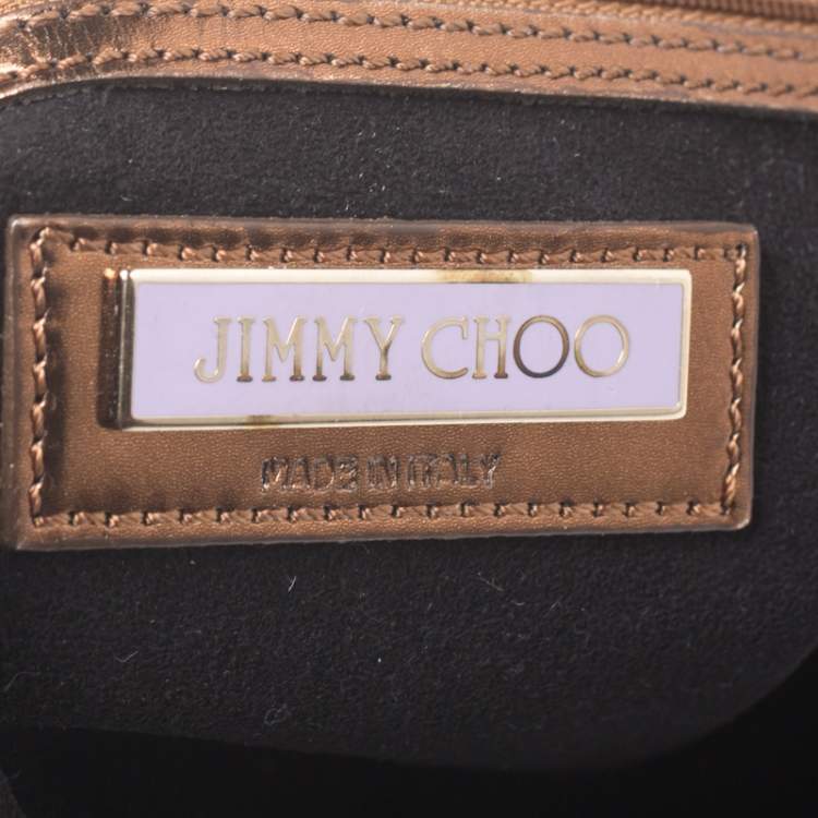 مملوكة مسبقًا Jimmy Choo Metallic Bronze Python Leather Tulita Hobo