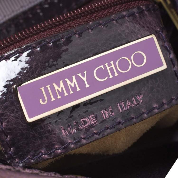 مملوكة مسبقًا Jimmy Choo Purple Patent Leather and Suede Mona Tote
