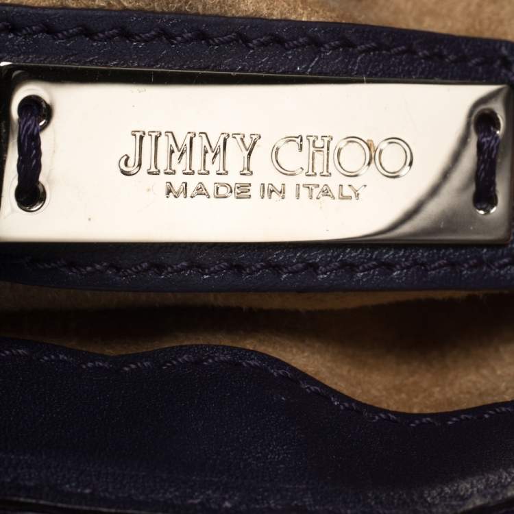 Pre Owned Jimmy Choo Purple Eel Rebel Clutch