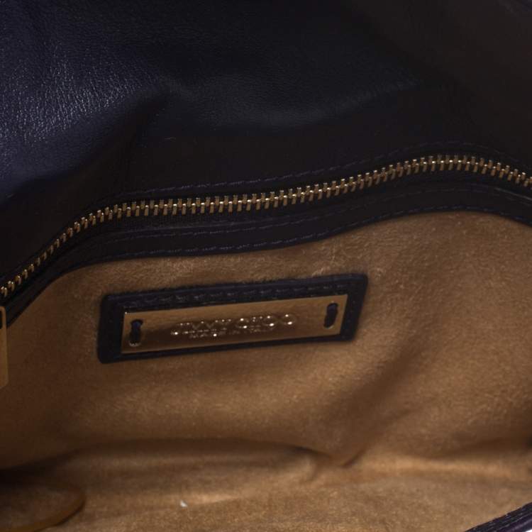 Pre Owned Jimmy Choo Purple Eel Rebel Clutch