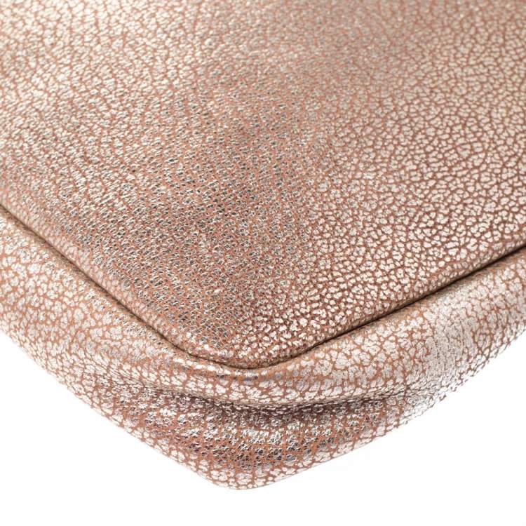 Pre Owned Jimmy Choo Metallic Gold Leather Zena Clutch