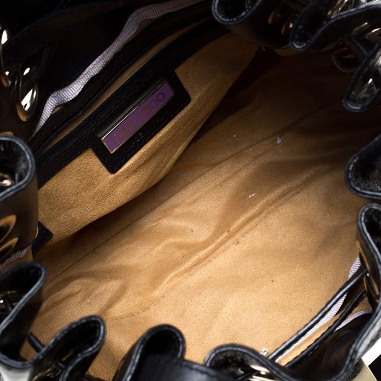 Pre Owned Jimmy Choo Black Patent Leather Riki Tote