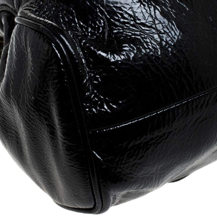 Pre Owned Jimmy Choo Black Patent Leather Riki Tote