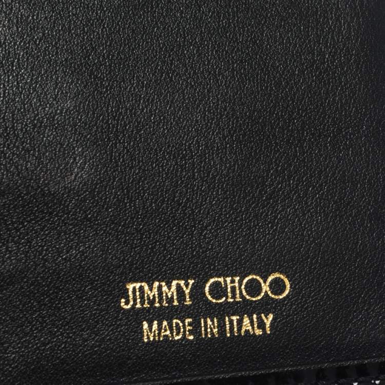 Pre Owned Jimmy Choo Black Patent Leather Continental Wallet