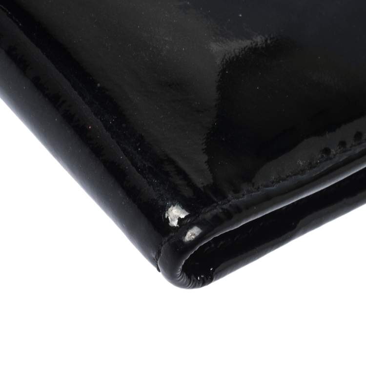 Pre Owned Jimmy Choo Black Patent Leather Continental Wallet