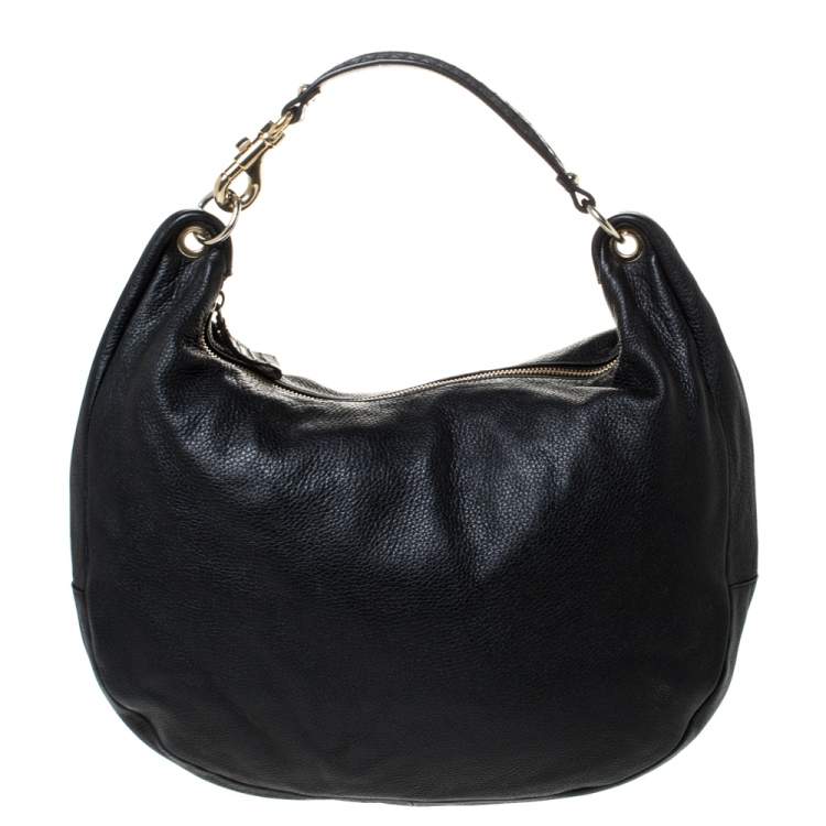 Pre Owned Jimmy Choo Black Leather Solar Hobo