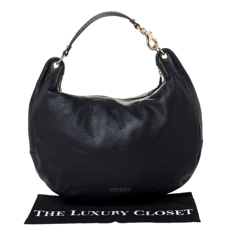 Pre Owned Jimmy Choo Black Leather Solar Hobo