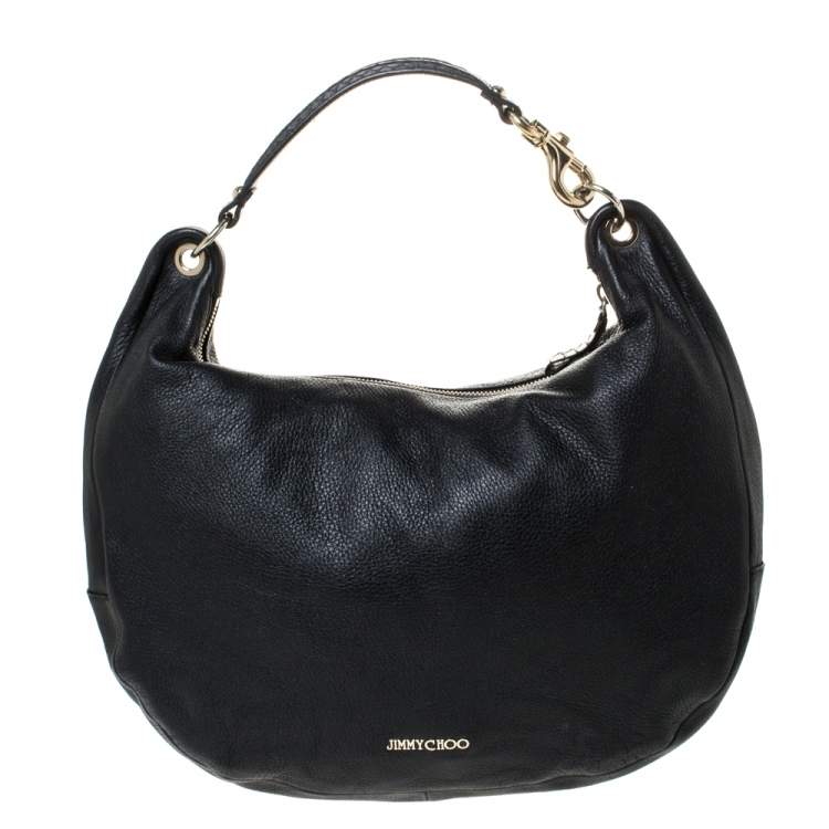 Pre Owned Jimmy Choo Black Leather Solar Hobo