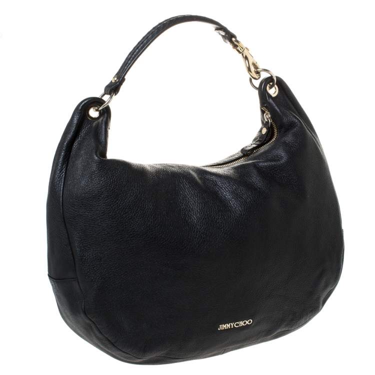 Pre Owned Jimmy Choo Black Leather Solar Hobo