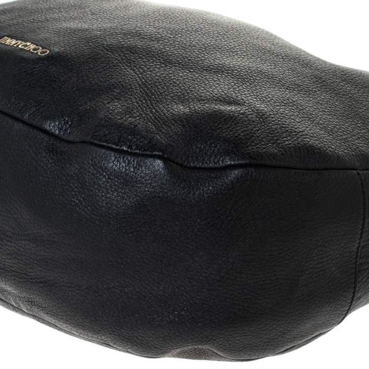 Pre Owned Jimmy Choo Black Leather Solar Hobo