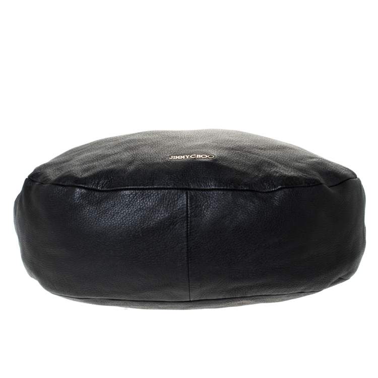 Pre Owned Jimmy Choo Black Leather Solar Hobo