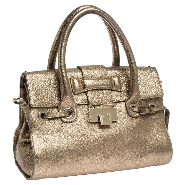 مملوكة مسبقًا Jimmy Choo Metallic Gold Leather Small Rosalie Sacthel