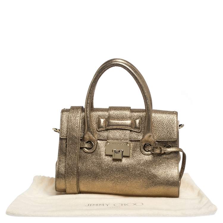 مملوكة مسبقًا Jimmy Choo Metallic Gold Leather Small Rosalie Sacthel