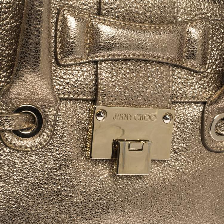 مملوكة مسبقًا Jimmy Choo Metallic Gold Leather Small Rosalie Sacthel