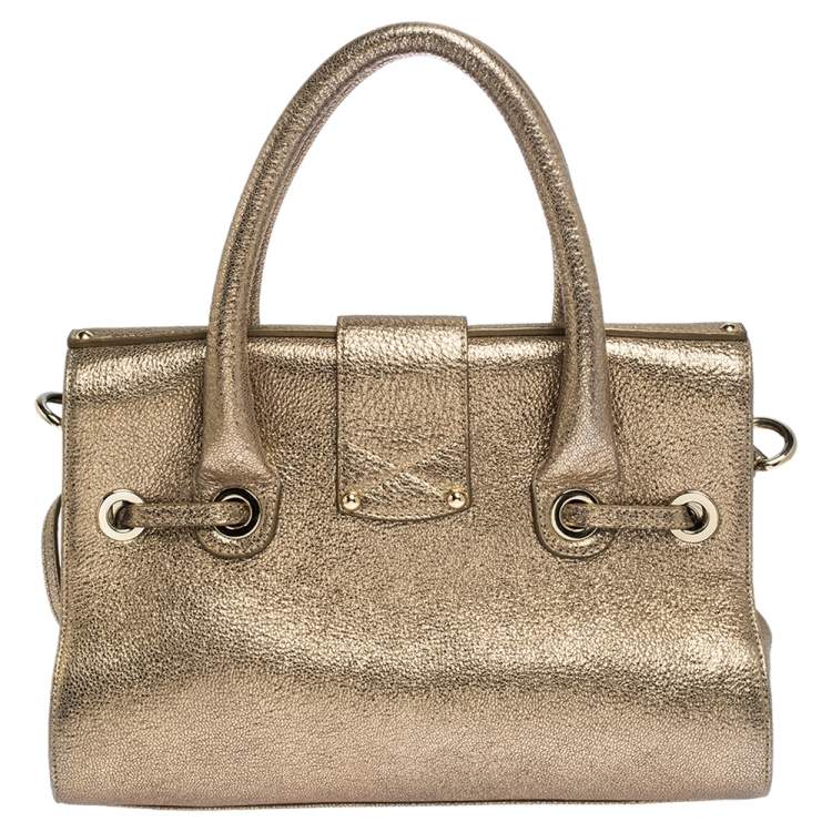 مملوكة مسبقًا Jimmy Choo Metallic Gold Leather Small Rosalie Sacthel