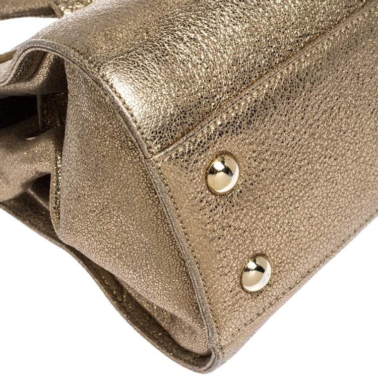 مملوكة مسبقًا Jimmy Choo Metallic Gold Leather Small Rosalie Sacthel
