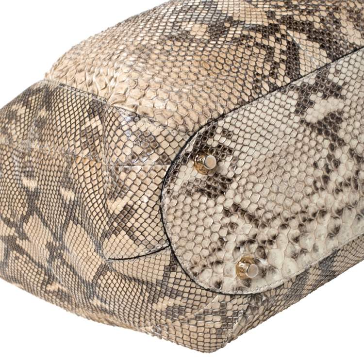 Pre Owned Jimmy Choo Cream Python Anna Hobo