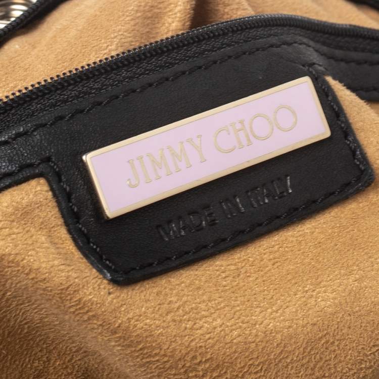Pre Owned Jimmy Choo Black Leather Studded Lohla Hobo