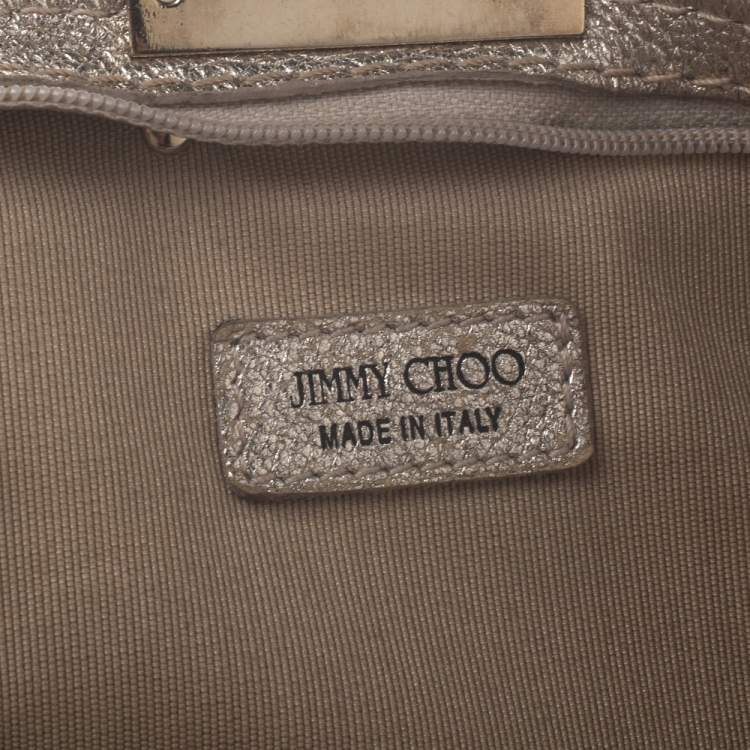 Pre Owned Jimmy Choo Metallic Gold Leather Zulu Clutch