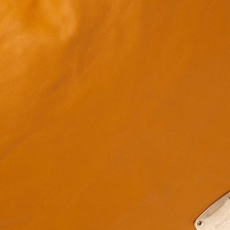 Pre Owned Jimmy Choo Orange Leather and Python Trim Handle Sky Hobo