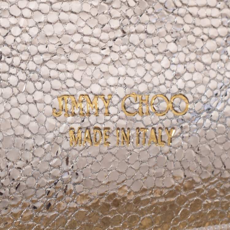 مملوكة مسبقًا Jimmy Choo Gold Metallic Leather and Glitter Reese Clutch