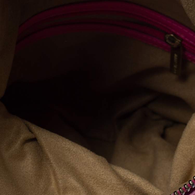 Pre Owned Jimmy Choo Neon Pink Leather Mave Foldover Clutch