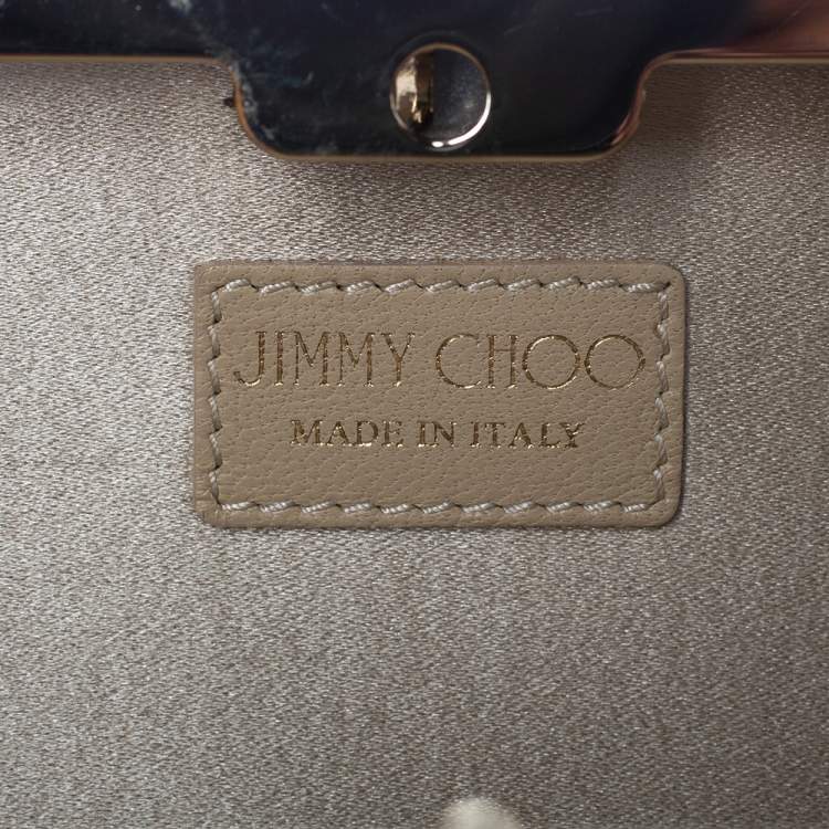 Pre Owned Jimmy Choo Metallic Gold 3D Effect Leather Carmen Clutch