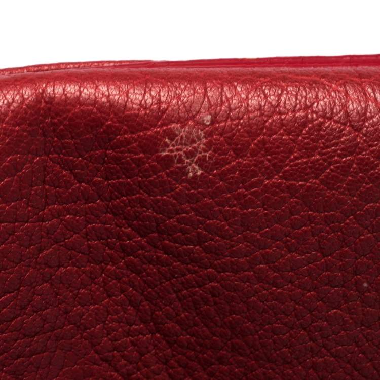 Pre Owned Jimmy Choo Red Leather Large Rosalie Satchel