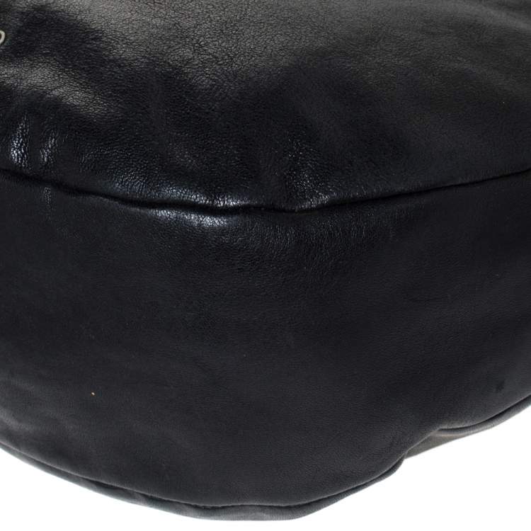 Pre Owned Jimmy Choo Black Leather Small Solar Hobo