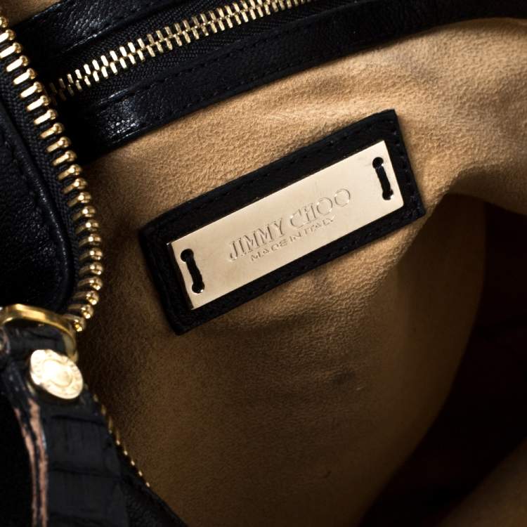 Pre Owned Jimmy Choo Black Leather Small Solar Hobo